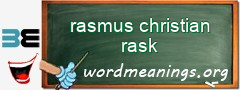 WordMeaning blackboard for rasmus christian rask